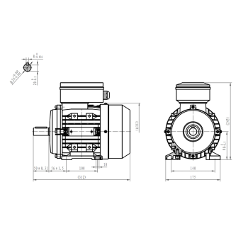 Silnik elektryczny jednofazowy 1,5kW 2800 obr/min. 90B3